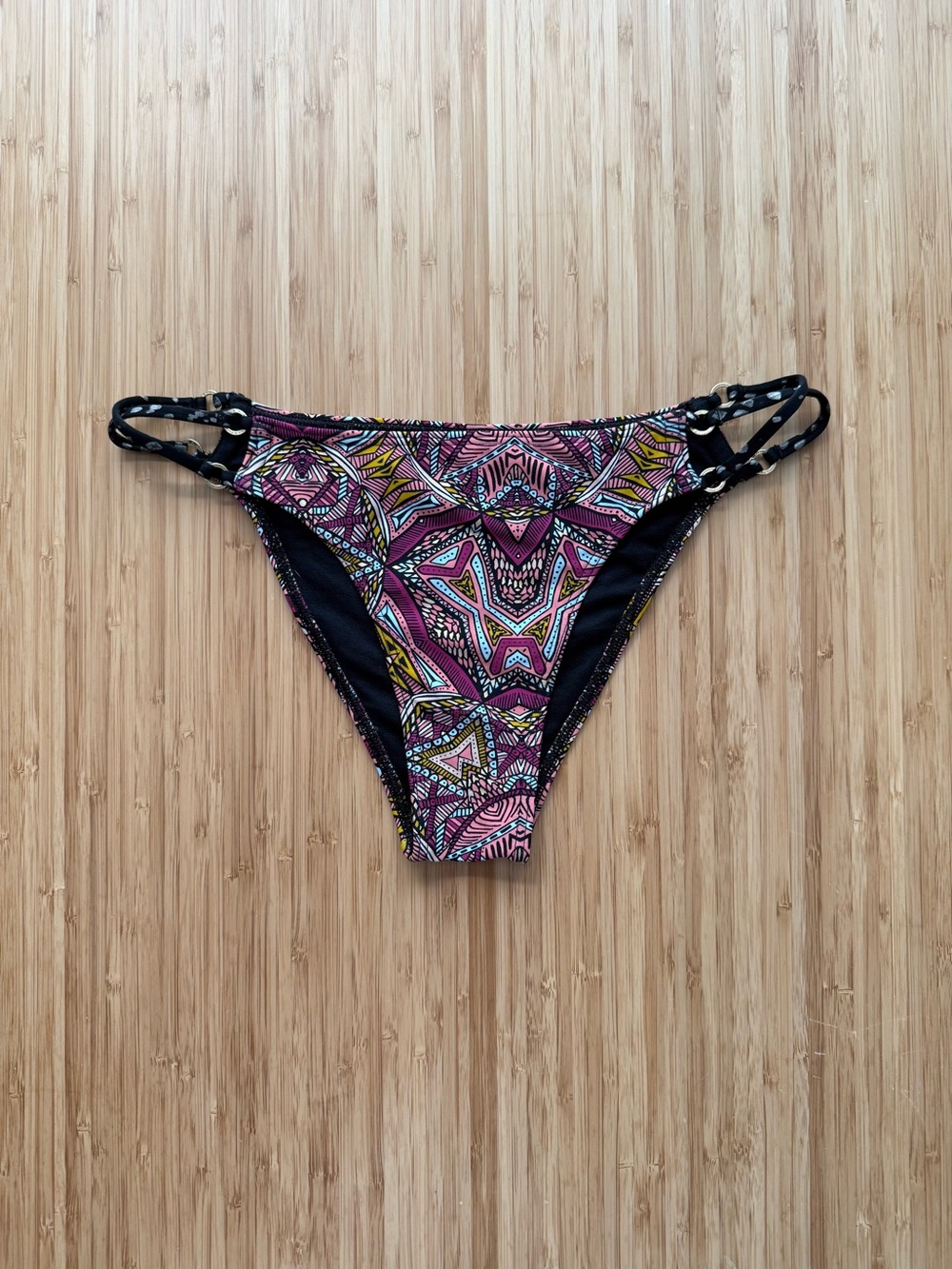 Abercrombie & Fitch Pink & Black Patterned Bikini Bottoms